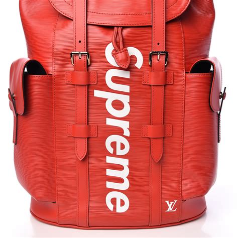 louis vuitton red backpack|louis vuitton supreme christopher backpack.